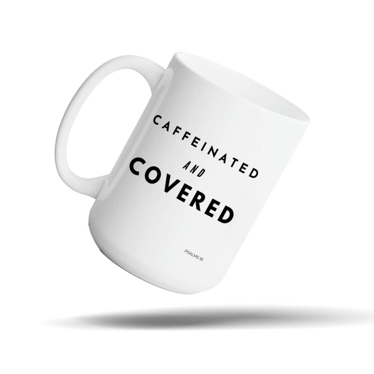 Caffeinated and Covered White 15oz Bible Verse Mug Gift – Christian Coffee Mug For Her Gift | Kingdom Mugs