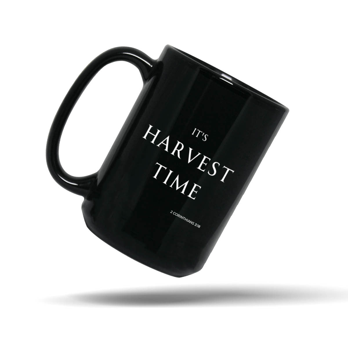 It's Harvest Time Black 15oz Christian Coffee Mug – Harvest Season Scripture Gift for Believers | Kingdom Mugs