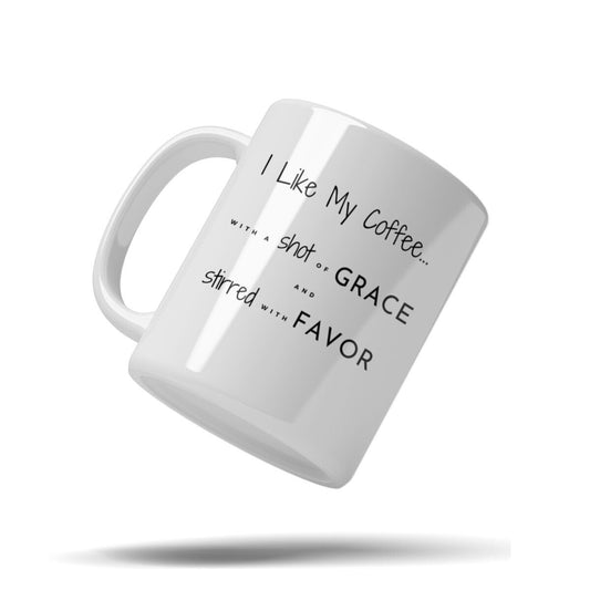 Shot of Grace White 11oz Faith Mug for Women – Grace and Mercy Scripture Gift Under $25 | Kingdom Mugs