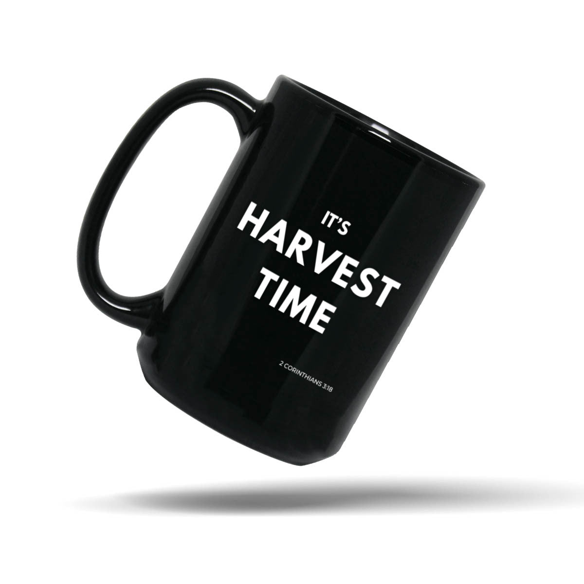 It's Harvest Time Bold Black 15oz Christian Coffee Mug – Harvest Season Scripture Gift for Believers | Kingdom Mugs